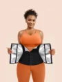 NAISULA Waist Trainer - Sweat-Activating Zipper Corset Belt with Adjustable Buckle Compression | Lumbar Support Workout Shapewear for Waist Slimming & Posture Improvement