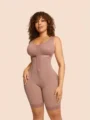 NAISULA Compression Shapers - Triple-Layer Tummy Control Bodysuit with Built-In Butt Lifter | Open Bust Hook-and-Eye Shapewear for Adjustable Waist Slimming